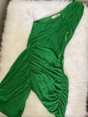 monaco Emerald One-Shoulder Ruched Dress